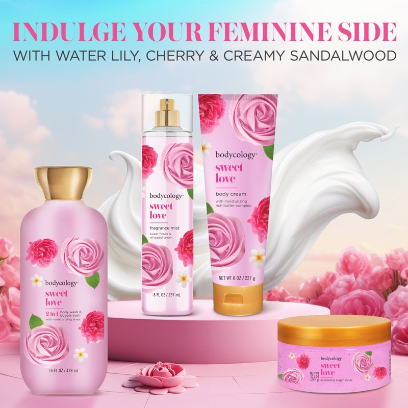 Exfoliating Sugar Body Scrub with Shea Butter - Sweet Love Scent