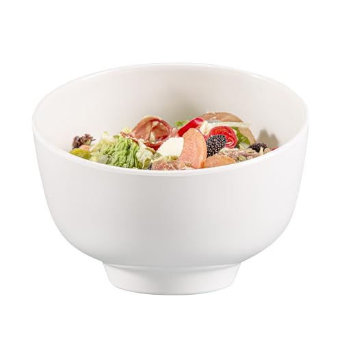 Restaurantware Voga 101 Ounce Angled Bowls 2 Slant Cut Serving Bowls - Top Rack Dishwashable Premium White Melamine Salad Bowls Serve Hot And Cold Foods For Parties Or Events