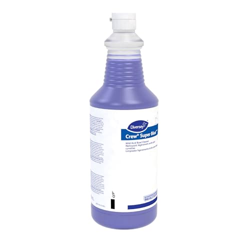 CREW 94476081 Super Blue Mild Acid Toilet Bowl Cleaner, Removes Rust, Scale & Stains, Citrus Scent, Ready-to-Use Squeeze Bottle, 32-Ounce