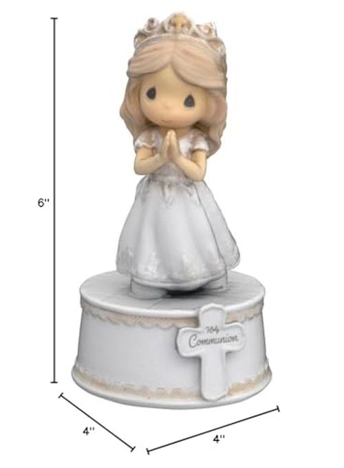 Precious Moments Holy Communion Girl Musical Figurine – Plays “The Lord’s Prayer” – First Communion Gift for Girls, Religious Keepsake for Catholic and Christian Faith