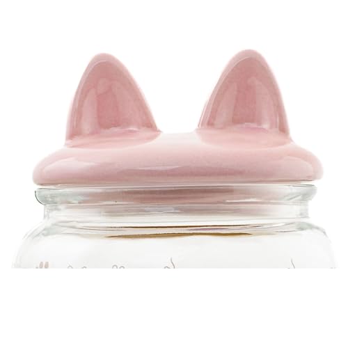 10 Strawberry Street Cat Ears Pet Treat Canister, Pink