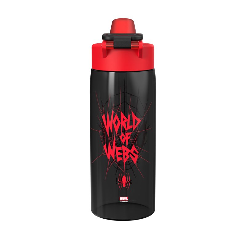 25oz Durable Plastic Water Bottle with Leak Proof Spout - Spiderman Black