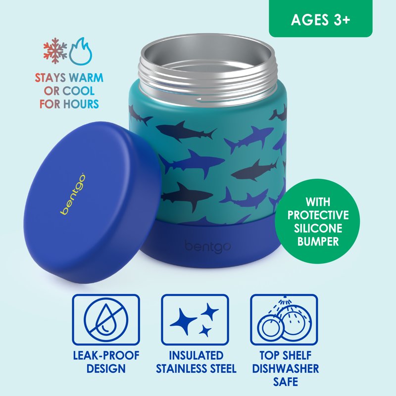 Kids Stainless Steel Food Jar - 11 fl oz Leak-Proof - Shark