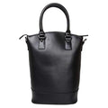 Sachi Insulated 2-Bottle Leather Wine Tote Bag Black