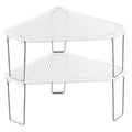 mDesign Plastic/Steel Freestanding Foldable Corner Stackable Organizer Shelf for Kitchen, Counter, Pantry, Cabinet Storage, Holds Plates, Dishes, Ligne Collection, 2 Pack - Clear