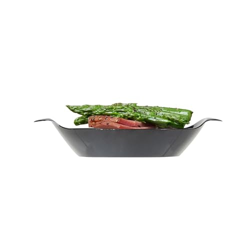 Restaurantware 3.8 x 2.5 Inch Mini Handled Plates 100 Durable Appetizer Plates - With Handles Disposable Black Plastic Handled Plates Suitable For Cold Foods
