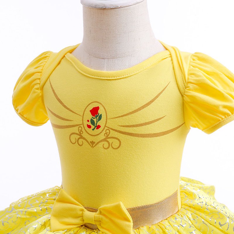 B/Rose Princess Infant Baby Girls Romper Costume with Headband - 3-6 Months