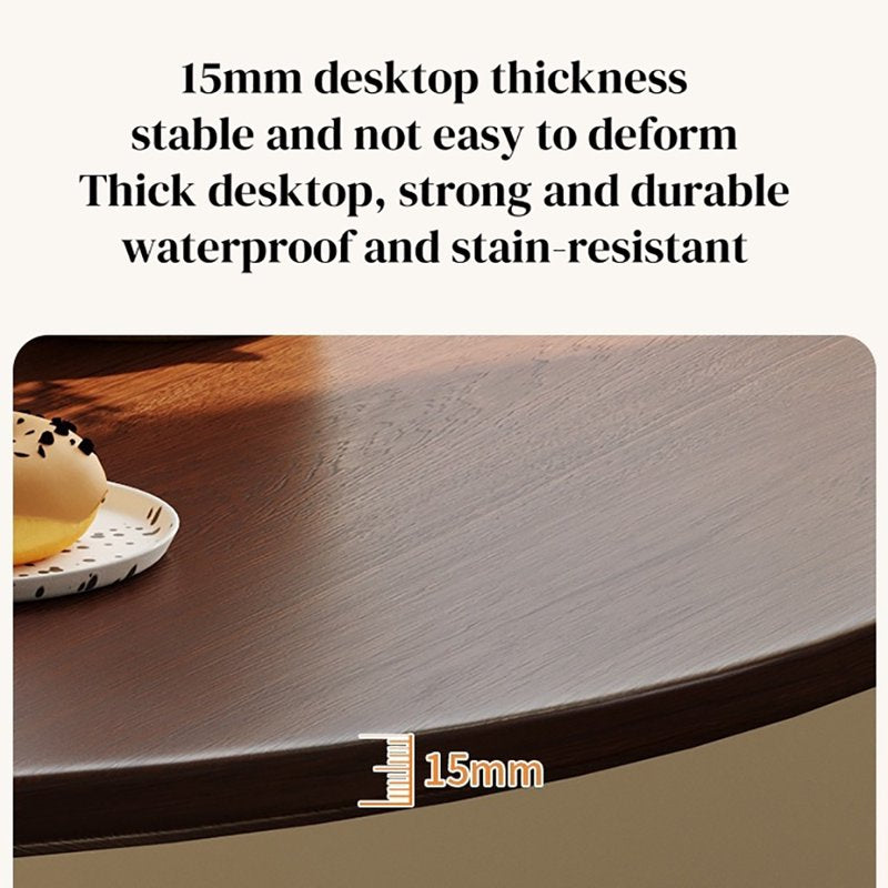 23.6" Round Dining Table - Compact Wood Table for 2, Walnut