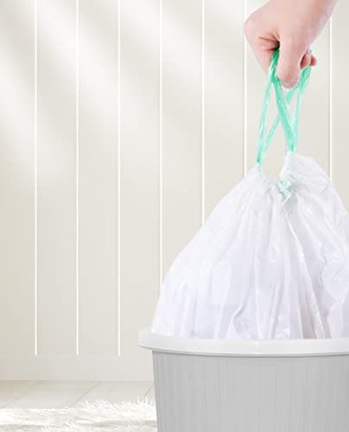 Hawnn 8 Gallon Trash Bag 120 Count, Unscented Strong Drawstring Garbage Bag Fit 30 Litter Trash Can, for Kitchen, Bathroom, Bedroom, Office (Green)