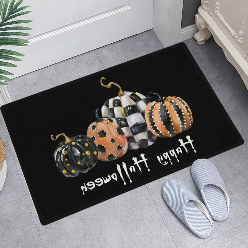 Pidgey Halloween Doormat 23x15 Inch Cat with Pumpkin Outdoor Rug - Variation C