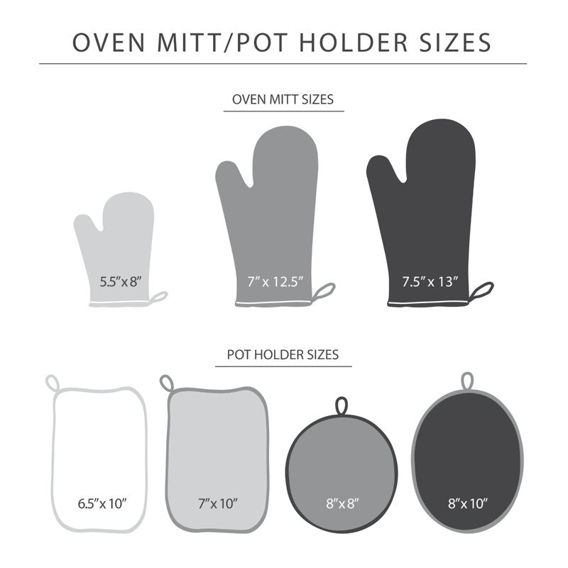 Gingham Pot Holder Set - Matte Black, 2-Pack, 7"x10"