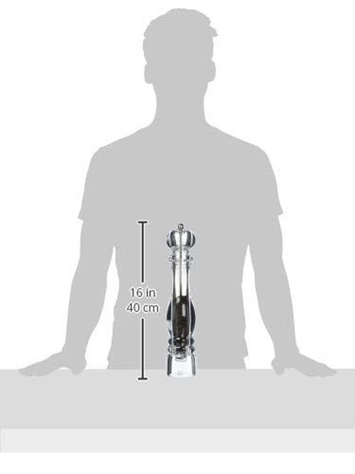 Peugeot - Nancy Manual Pepper Mill - Transparent Adjustable Grinder - Acrylic, Clear, 15 inches
