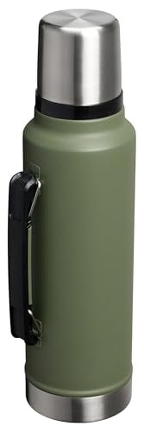 Stanley Classic Legendary Vacuum Bottle 1.5 qt Wide Mouth with Leakproof Cup Lid Keep Drinks Hot or Cold Packable for Travel Insulated Stainless Steel Thermal Bottle BPA-Free Dried Pine