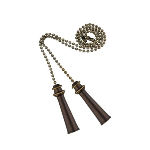 LuoQiuFa 2pcs Ceiling Fan Pull Chain, Decorative Fan Pull Chain Pendant Extension, 12 Inches Lighting & Fan Beaded Ball Fan Pull Chain Extender Ornament with Connector (bronze)