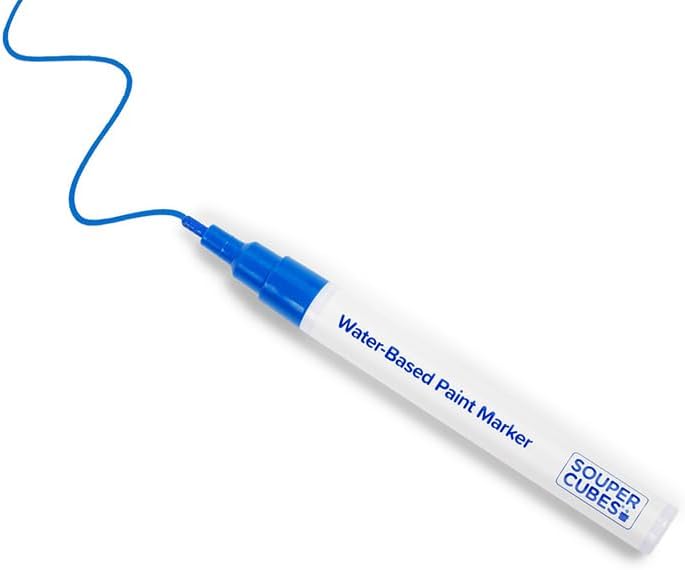Souper Cubes Water-Based Paint Markers - 3mm Tip Size, Pack of 3 Blue, Non-Toxic & Washable