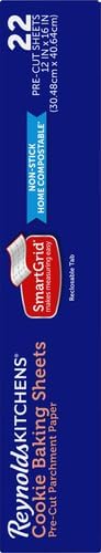 Reynolds Kitchens Baking Parchment Paper Sheets - Oven-Safe, Reusable, 12x16 in, 22 Count (Pack of 2)