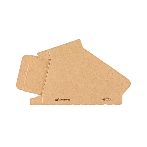 Restaurantware Bio Tek 4 x 1.25 x 2.25 Inch Single Taco Holder 200 Greaseproof Stand Up Taco Holder - Small Self-Standing Kraft Paper Paper Taco Holder Freezable
