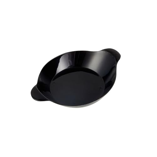 Restaurantware 3.8 x 2.5 Inch Mini Handled Plates 100 Durable Appetizer Plates - With Handles Disposable Black Plastic Handled Plates Suitable For Cold Foods
