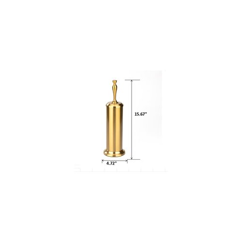 J&V TEXTILES Toilet Brush, Toilet Bowl Brush with Extra Long Handle Durable Bristles Toilet Scrubber and Covered Holder for Toilet Brush Set for Bathroom Cleaning (Aged Brass)