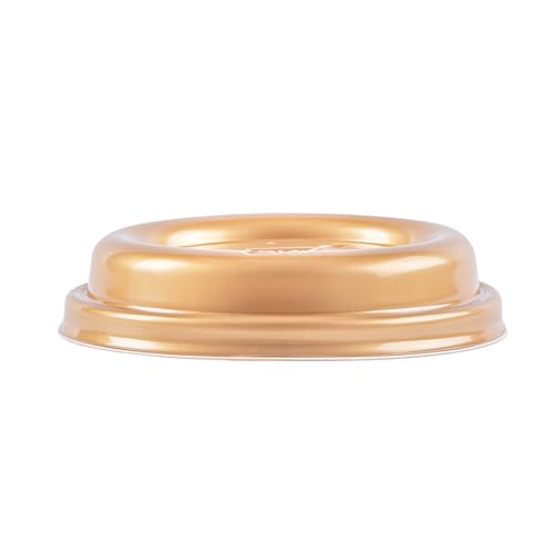 Restaurantware Disposable Coffee Lid 500 Count 3.62 x 3.62 x 0.79 Inch Plastic Coffee Travel Lid Secure Snap-On Design Elegant Gold Color