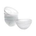 Vikko Salad Bowl, Set of 6 White Alabaster Style Soup Bowls, 6" Bowl with Marbelized Design, Large 32 Ounce Bowls Set, For Pasta, Fruit, Ramen Bowl, Dishwasher Safe