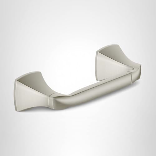 Moen Voss Collection Brushed Nickel Pivoting Toilet Paper Holder, Wall Mounted Double Post Toilet Tissue Holder, YB5108BN