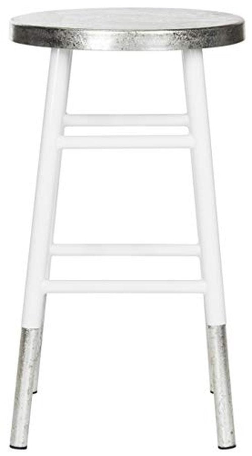 Safavieh Home Collection Kenzie White and Silver Dipped Counter Stool