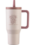 DIVERSEBEE 30 oz Insulated Stainless Steel Tumbler with Lid, Inspirational Birthday Thank You Gifts for Women, Mom, Wife, Girlfriend, Teacher, Her, Nurses, Best Friend, Travel Mug (Blush)