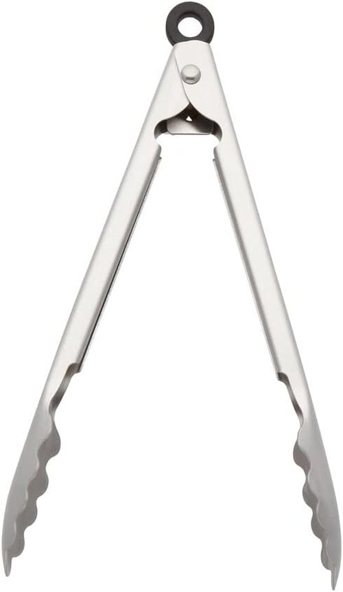 KitchenAid Stainless Steel Serving Tongs - 9 Inch with Secure Lock & Hang Hook, Durable Design