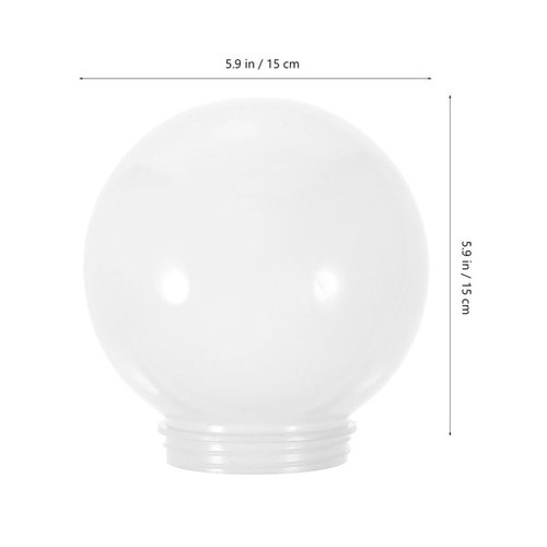 EXCEART Globe Lamp Shade Replacement 6 Inch Round Acrylic Spherical Lampshade for Outdoor Wall Lights and Home Decor