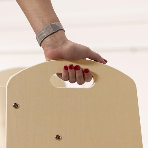 ECR4Kids 2-Shelf Tabletop Book Display with Handles, Beginner Bookshelf, Natural