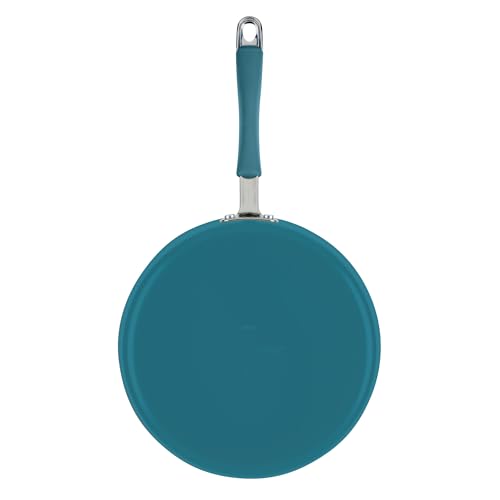 Rachael Ray Cucina Ceramic Nonstick Saute Pan with Lid, 3 Quart Non Stick Sauteuse Pan, Dishwasher Safe - Marine Blue