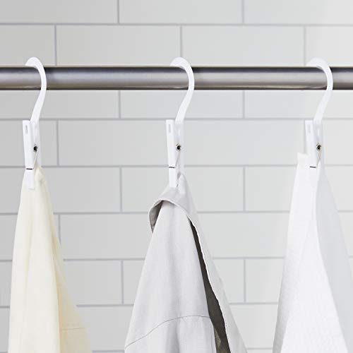 Fox Run Laundry Hooks, Set of 10 Clothing Pin Hooks, White