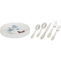 LENOX Butterfly Meadow 6-piece Party Plate Set & Butterfly Meadow 5-Piece Stainless Steel Place Setting, Service for 1