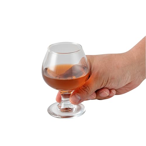 Restaurantware-Vetri 6 Ounce Brandy Snifters, 24 Stemmed Whiskey Glasses - No Lead, Dishwashable, Clear Glass Tumblers For Tasting Bourbon, Cognac, Scotch, Great For Spirit Drinks, Old Fashioned