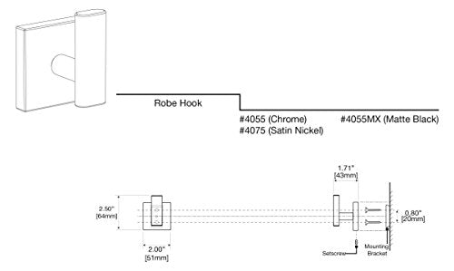 Gatco 4055 Elevate Robe Hook, Chrome, Single Hook (Pack of 2)