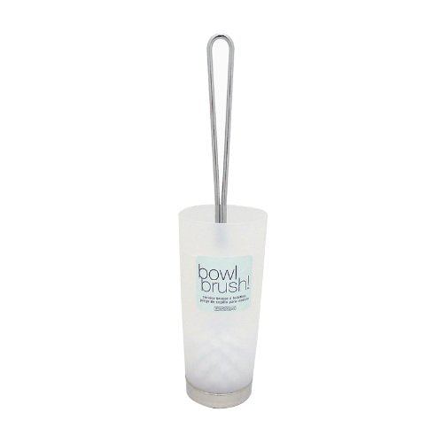 iDesign 59400 Aria BPA-Free Plastic Toilet Bowl Brush and Holder Set - 4" x 4" x 16.5", Clear/Chrome