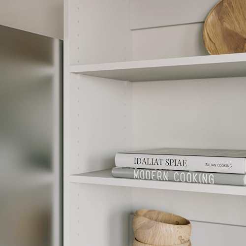Prepac Elite 32” Wide Upper Cabinet, White Pantry Kitchen Storage Cabinet with 2 Adjustable Shelves for Garage, Laundry, 12" D x 32" W x 30" H