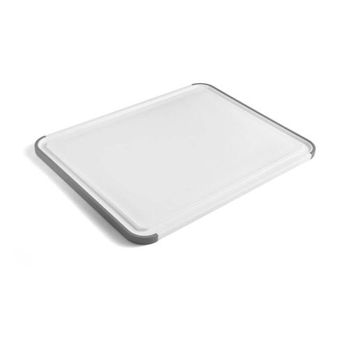 KitchenAid Classic Cutting Board with Perimeter Trench and Non Slip Edges, Dishwasher Safe, 11 inch x 14 inch, White and Gray