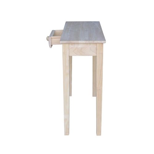 IC International Concepts, Rectangular Hall Table W/Drawer , Solid Real Wood, Sturdy Parawood, 30"W x 12"D x 29"H , DIY, Paint/Stain Ready, Unfinished