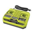 RYOBI ONE+ 18V Dual-Port Simultaneous Charger - Charges 2 Batteries at Once, 2X Faster Charging, LED Indicators - PCG005