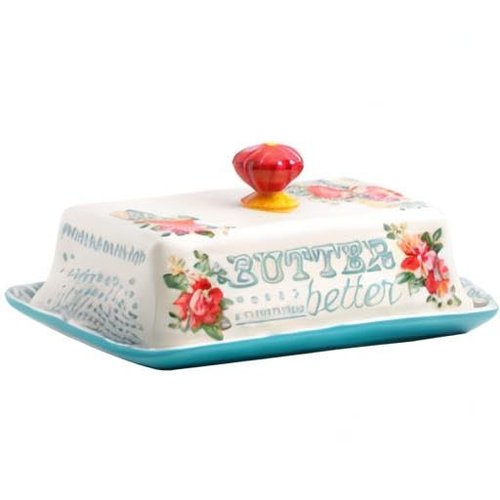 The Pioneer Woman Vintage Floral Butter Dish Stoneware