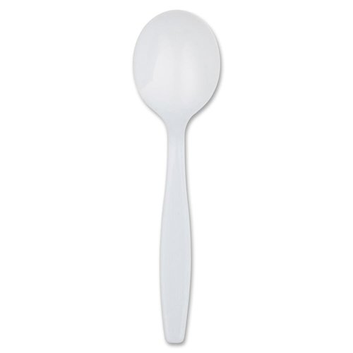 Georgia-Pacific Dixie 5.75" Heavy-Weight Polystyrene Plastic Soup Spoon by GP PRO (Georgia-Pacific), White, SH207, 1,000 Count (100 Spoons Per Box, 10 Boxes Per Case) - Packaging May Vary