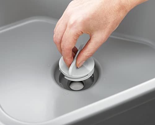 Joseph Joseph Duo Square Wash Dish Basin for Kitchen and RV Basin with Cutlery, Sponges and Brushes Compartment, Grey