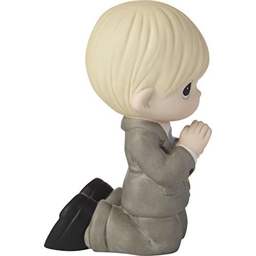 Precious Moments Remembrance of My First Communion Boy Figurine, Bisque Porcelain Communion Gift for Boys, Religious Keepsake for Catholic and Christian Faith
