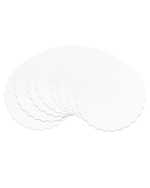 qiqee 12 Inch White Wave Cake Boards Round 15-Packs Circles Rounds Base Food-Grade Cardboard Wave Cake Plate（Thinner But Stronger）