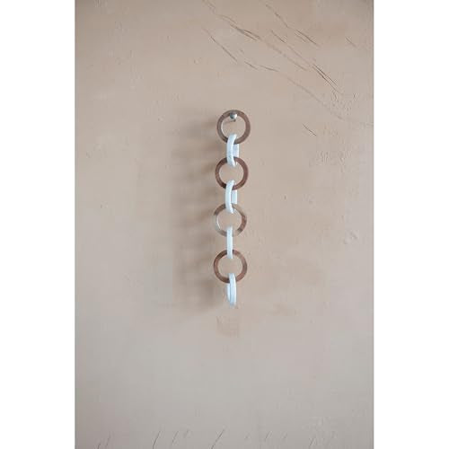 Creative Co-Op Acacia Wood and Marble Chain with 8 Links