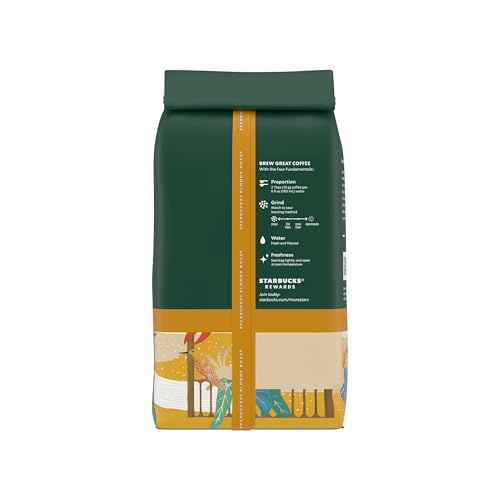 Starbucks Whole Coffee Beans, Starbucks Blonde Roast Hot or Iced Coffee, Veranda Blend, Six 12 oz Bags