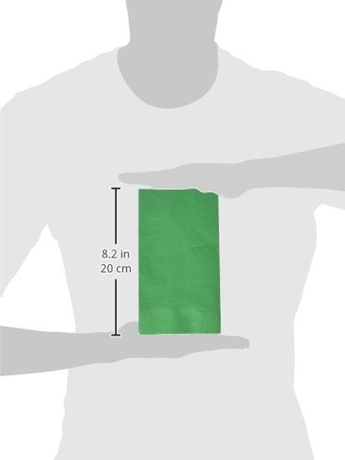 Festive Green 2-Ply Guest Towels - 8" x 4" (Pack Of 120) - Luxury Paper Hand Towels For Parties & Events