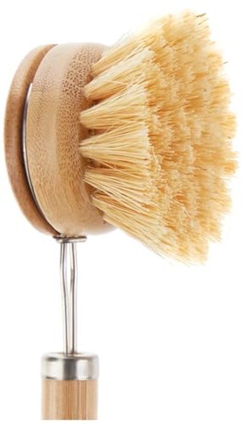 Tieralia Bamboo Dish Brush Gift Set – 5-Piece Kitchen Cleaning Set with Bottle Brush, Round Scrub Brush, Palm Brush & 2 Plant-Based Sponges | Wooden Handle Cleaning Tools for Dishes & Surfaces
